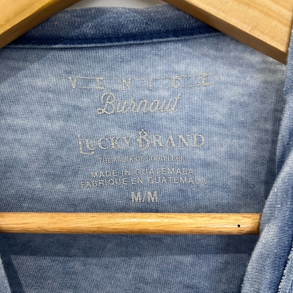 Lucky Brand Mens Venice Burnout Notch Neck Tee Shirt - Picture 4 of 9